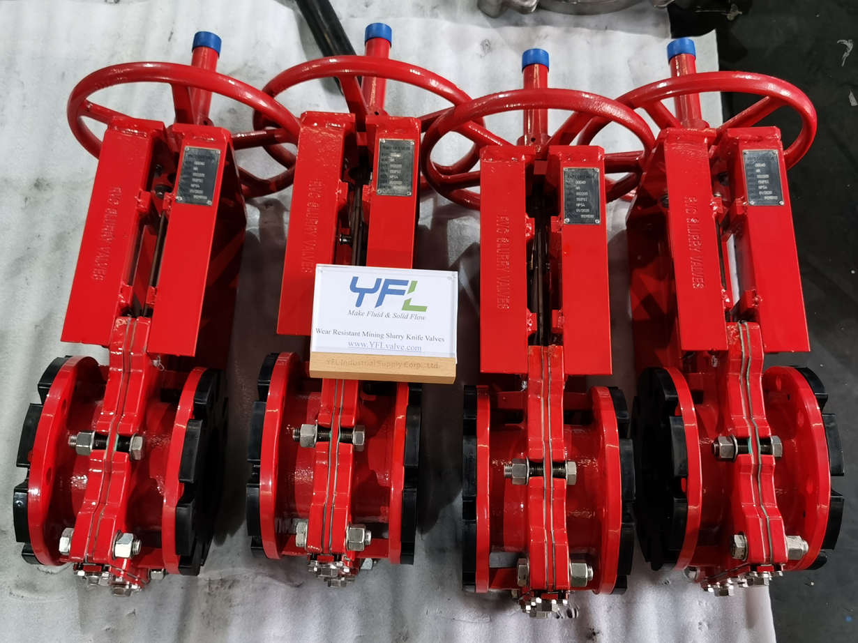 wear resistant knife gate valves for mining slurry