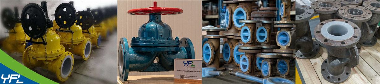 PFA lined pneumatic diaphragm valves