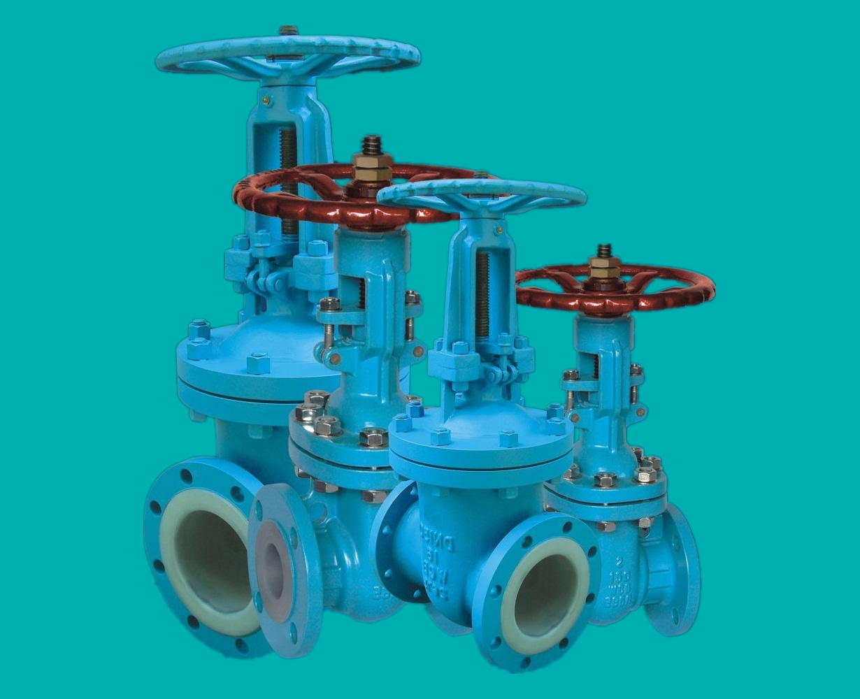 Lined FEP/PFA gate valves