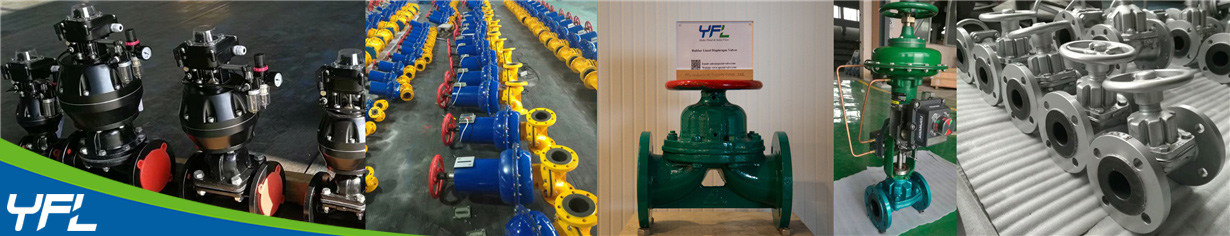 Pneumatic rubber lined diaphragm valves