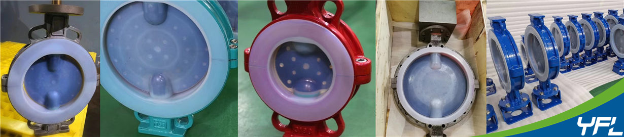 Corrosion resistant FEP/PFA wafer butterfly valves