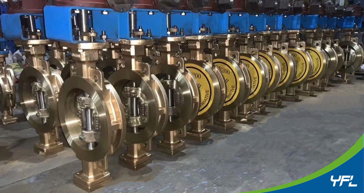 Double eccentric wafer Al-bronze butterfly valves for seawater desalination 