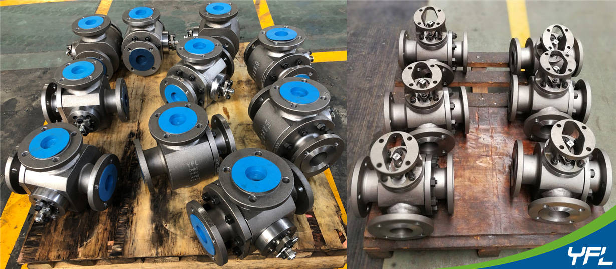 Forged steel T type three way ball valves