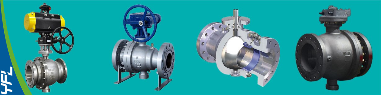 Pneumatic cast steel trunnion mounted ball valves