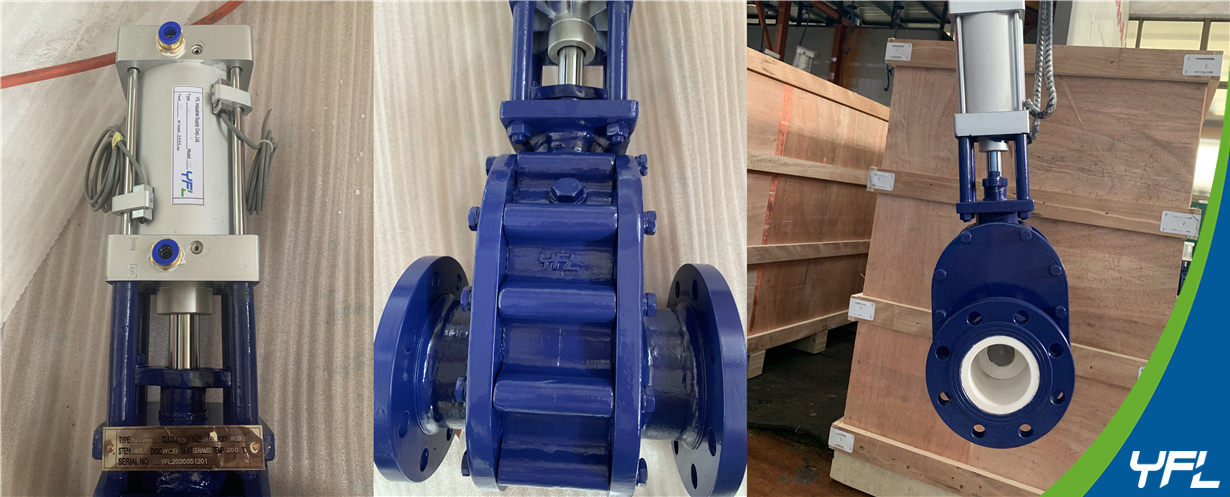 YFL Ceramic double disc gate valves for fly ash 