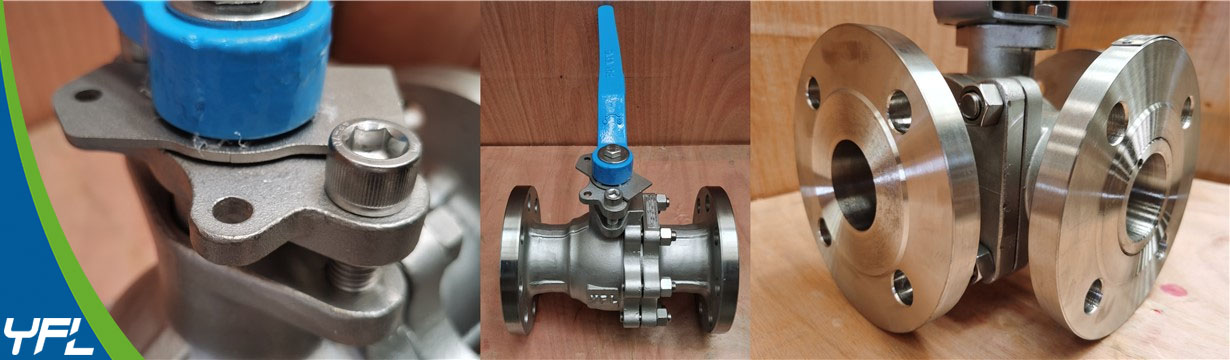 JIS Ball valve with locking device, pneumatic three way ball valves