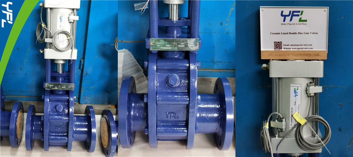 wear resistant ceramic double disc gate valves for FGD system