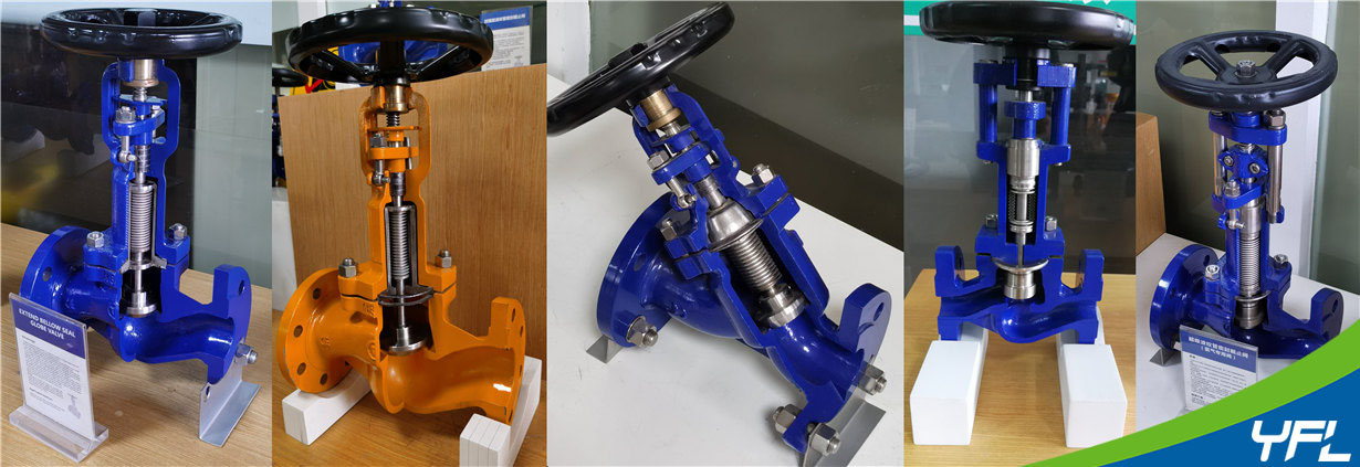 belllows seal gate valves, bellows seal globe valves, bellows seal Y type globe valves