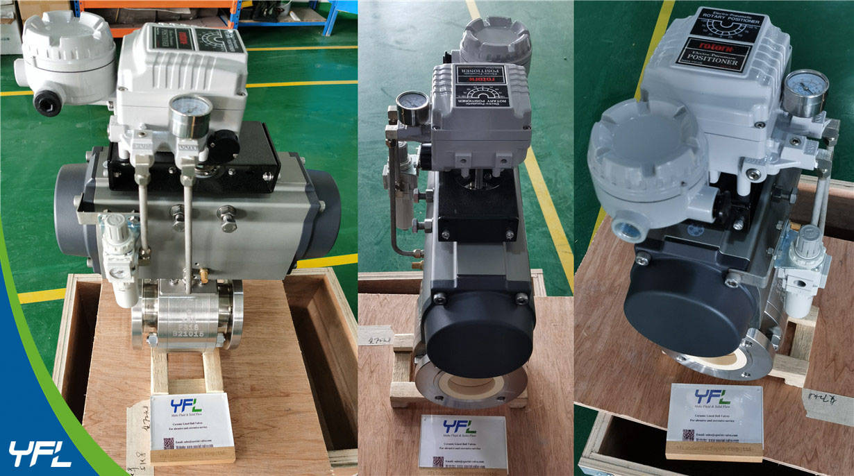 Ceramic V-port ball valves for abrasive lime slurry