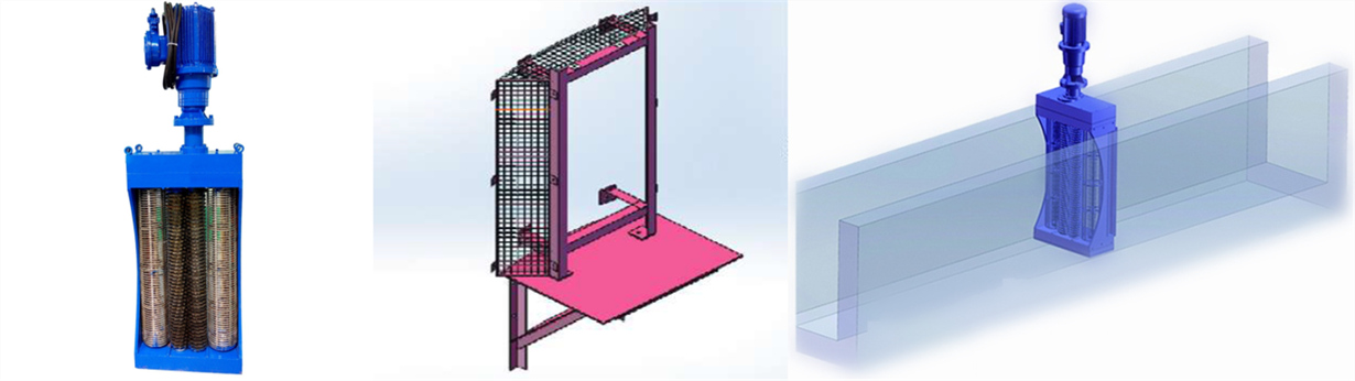 double drum channel sewage grinder installation