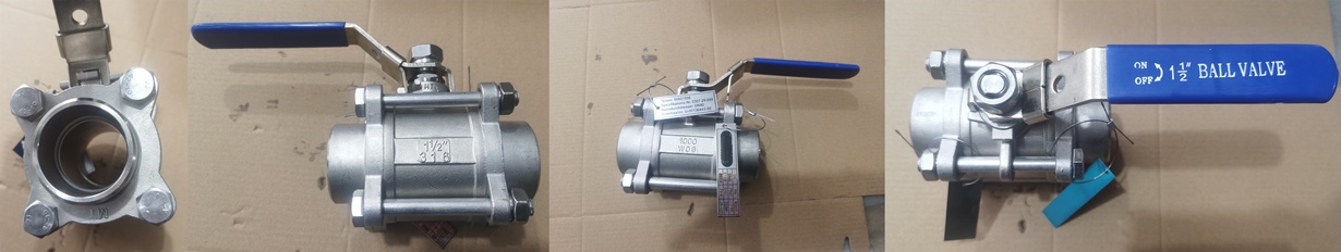 CF8M Three-piece body ball valves with BW ends IS01127