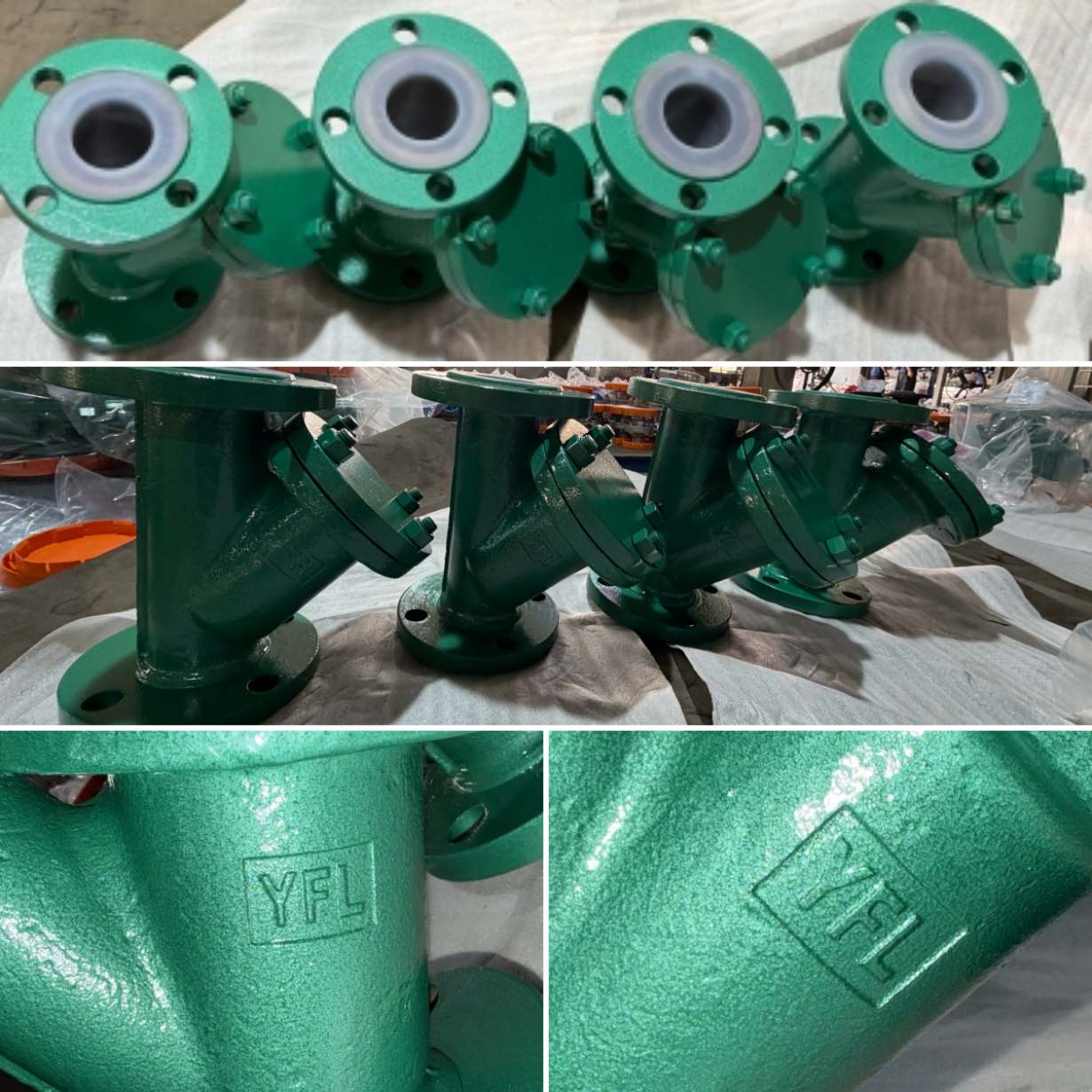 YFL Corrosion resistant PFA lined Y type strainer