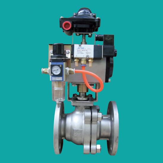 Pneumatic floating ball valves