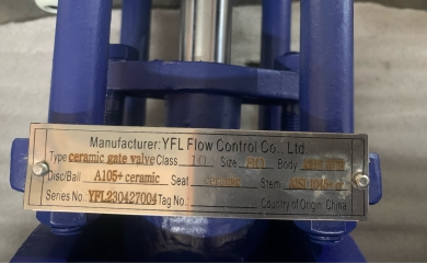YFL Wear resistant ceramic double disc gate valves exported to Turkey