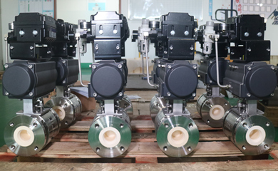 YFL Ceramic V-port Ball Valves For Abrasive and Corrosive Limestone Slurry