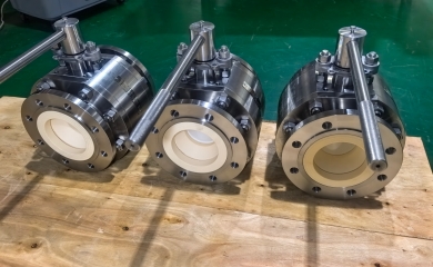 Abrasion resistant ceramic ball valve for abrasive quartz powder in Russia
