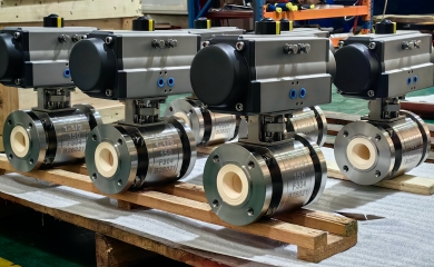 YFL Wear resistant ceramic ball valves exported to Indonesia for polysilicon industry